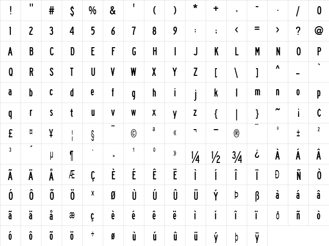 Roadgeek 2005 Series B Regular  glyph index