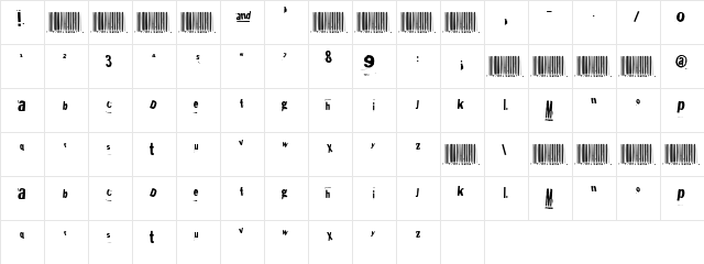 Heliosphan Regular  glyph index