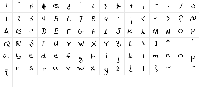 Mogenza Regular  glyph index