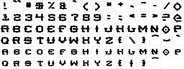 Tsa Script Normal  glyph index