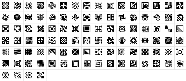 MiniPics Doohickies  glyph index