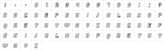 Duration Italic  glyph index
