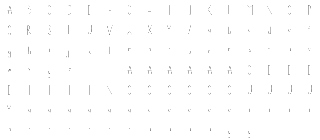 Timitty Demo Sans Regular  glyph index