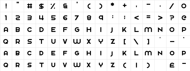 Fingbanger Regular  glyph index
