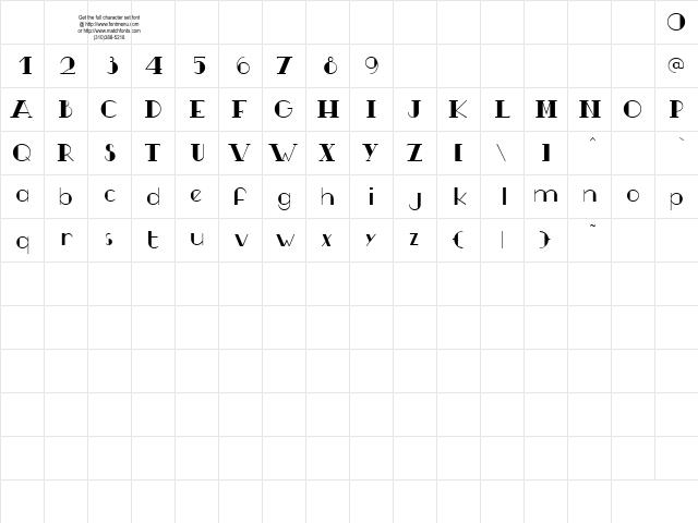 TSF et Compagnie Tryout Regular  glyph index