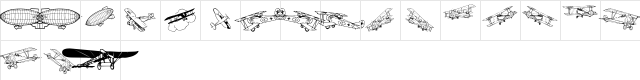 Aeroplanes Regular  glyph index