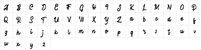 Hafela FREE Regular  glyph index