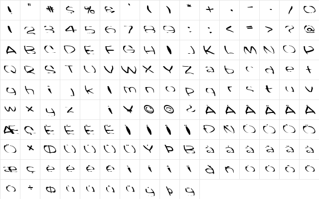 FZ WARPED 33 LEFTY Normal  glyph index