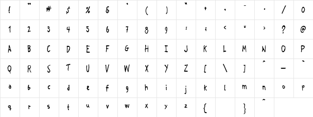 Cockro Sad Regular  glyph index