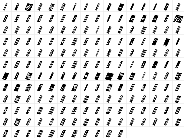 a_HuxleyCmDino Bold  glyph index