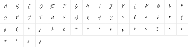 Rabbit Oaks Free Regular  glyph index