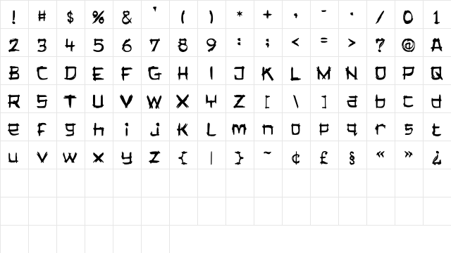 LagosTraffic Medium  glyph index