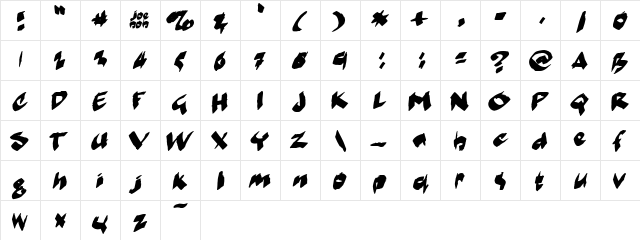 markerMoe II Regular  glyph index
