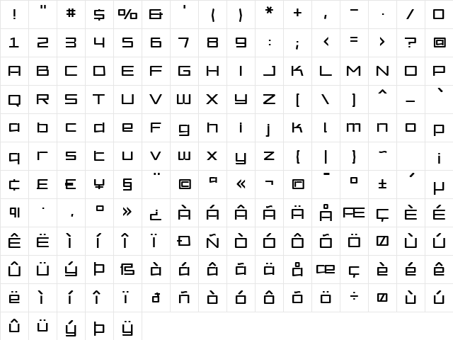 Amp Regular  glyph index