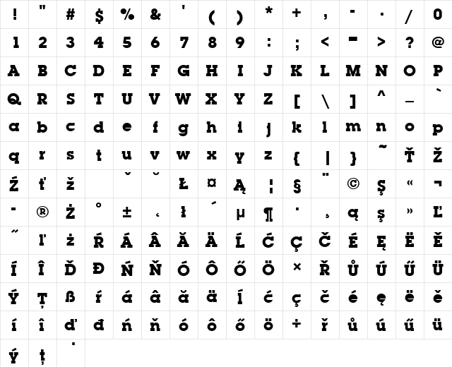 LubalinGraItcTEE Bold  glyph index