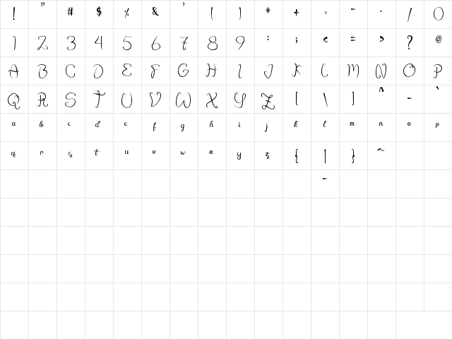 Agathis Regular  glyph index