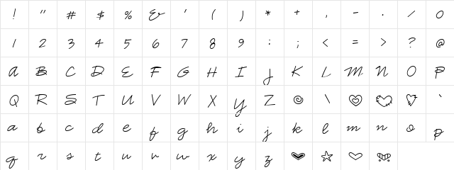CK Script Regular  glyph index