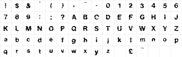 REGINIA Regular  glyph index