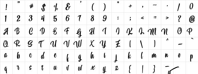 Calling Font Italic  glyph index