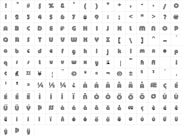 PumpTriline_PFL Normal  glyph index