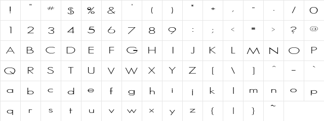 SeasSerif Regular  glyph index