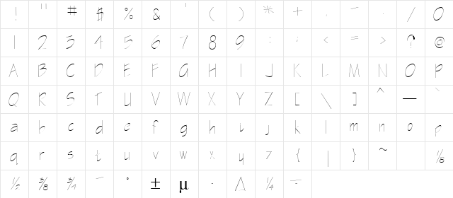 RedPrint   glyph index