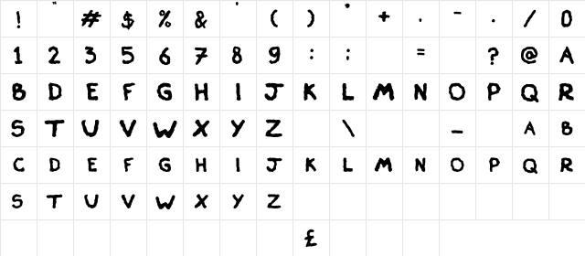 Skiver Regular  glyph index