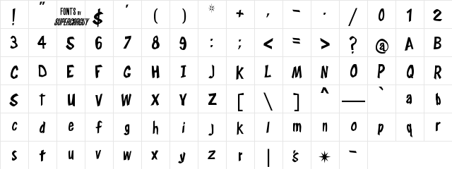 Frosty's Winterland Regular  glyph index