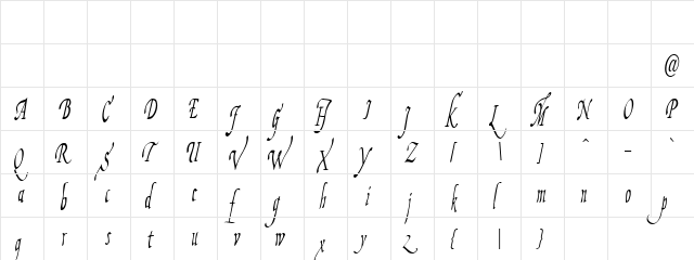 Fiorenza II Regular  glyph index