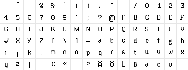 HydrophiliaLiquid Regular  glyph index