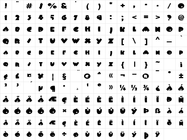 WampumExtended Normal  glyph index