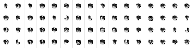 Bach Fat Regular  glyph index