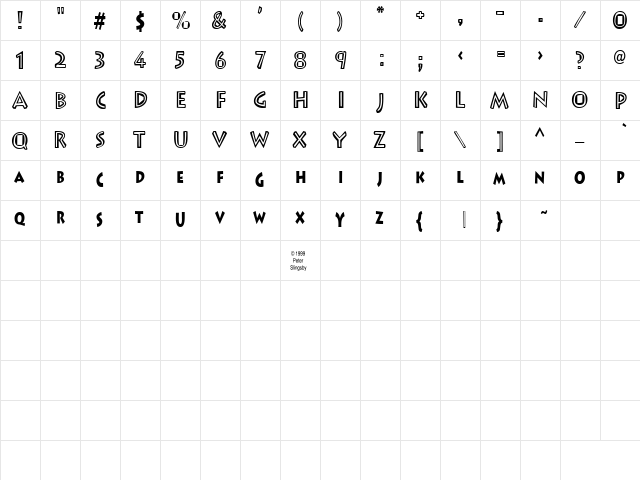 Afrika T Ubuntu Regular  glyph index