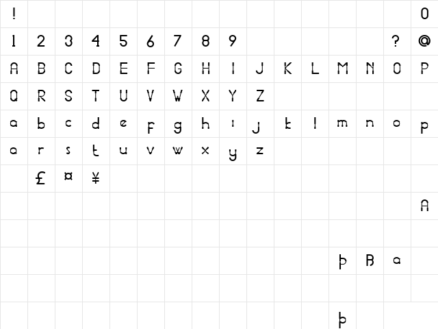 Portaledge Demo Regular  glyph index