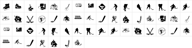 KR Hockey Dings Regular  glyph index
