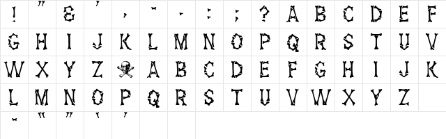 HOWARD Regular  glyph index