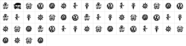 New Regular  glyph index