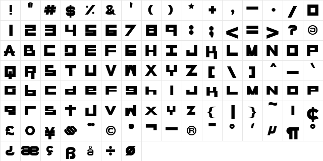 Untitled 1  glyph index