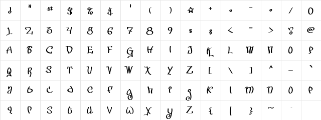 CK Grafitti Regular  glyph index