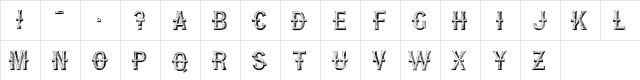 Wood Relief Regular  glyph index