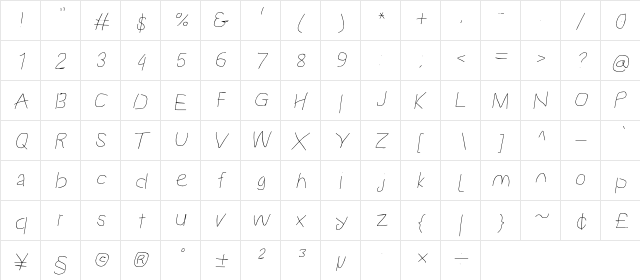 Proton BkExtIt  glyph index