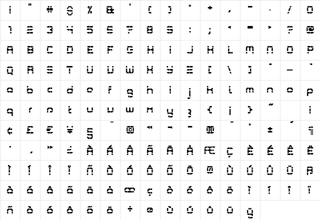 ComsatStation Regular  glyph index