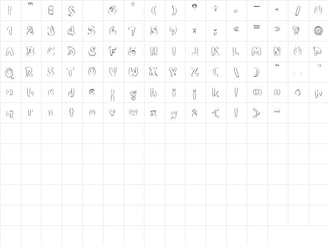 Slice 4 Regular  glyph index