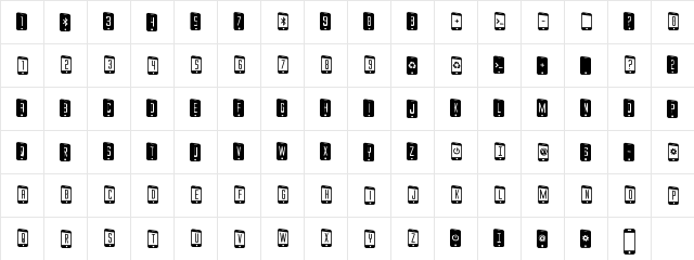 iDroid 3D Regular  glyph index