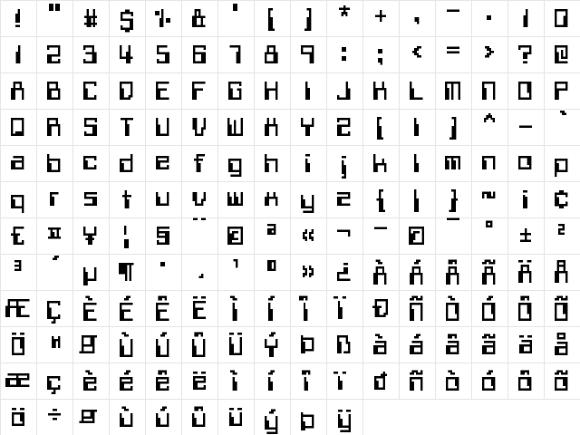 Withheld Data Regular  glyph index