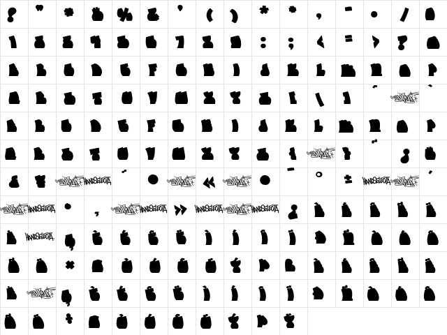 HSMeneOneNYThrowie Fill  glyph index