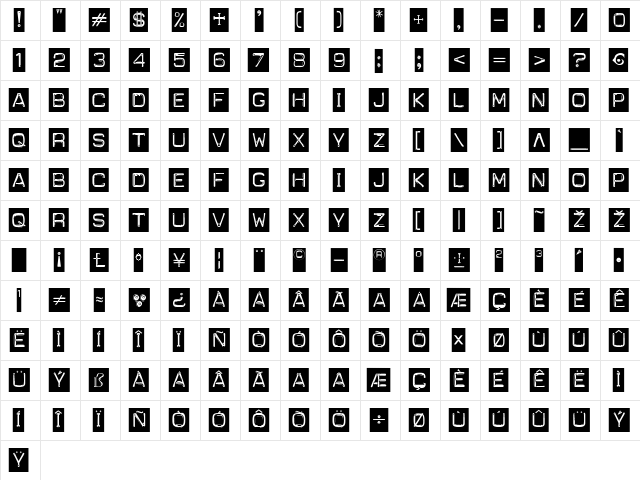 Carbon-14 Labeler Black Tape  glyph index