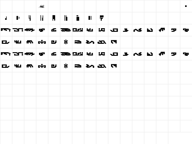 Lokirrim Bold  glyph index