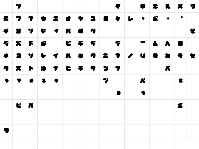 MechamaruKat Regular  glyph index