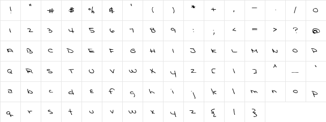 LD Print 13 Regular  glyph index
